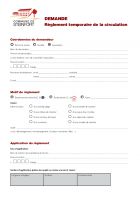FR - Demande pour un règlement temporaire de circulation