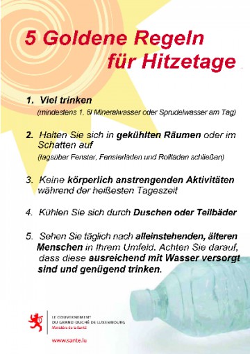 5 goldene Regeln für Hitzetage