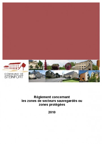 Règlement concernant les zones de secteurs sauvegardés ou zones protégées