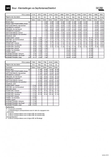 Horaines ligne publique RGTR 329