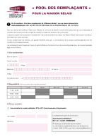 FR - Pool des remplacants pour la Maison Relais 2020