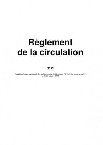 Règlement de la circulation