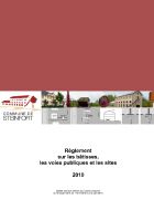 Règlement sur les bâtisses, les voies publiques et les sites