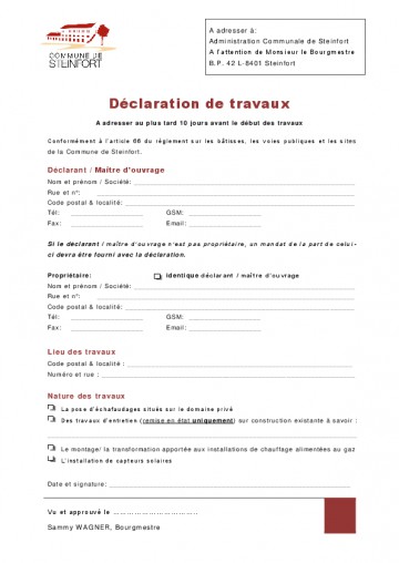 Déclaration de travaux