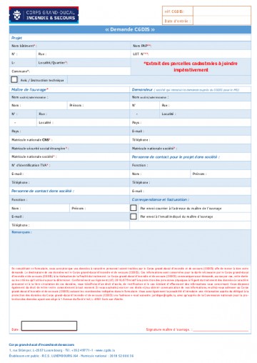 FR - Formulaire Demande CGDIS