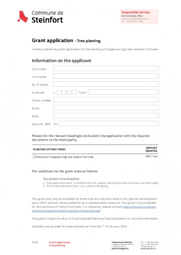 EN - Grant application -  Fruit tree planting (plantation d