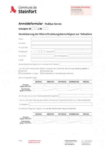 DE - Anmeldeformular Pedibus