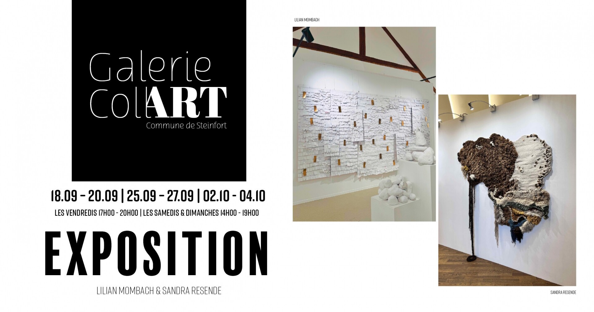 Facebook Post Galerie CollART Liliane Mombach et Sandra Resende