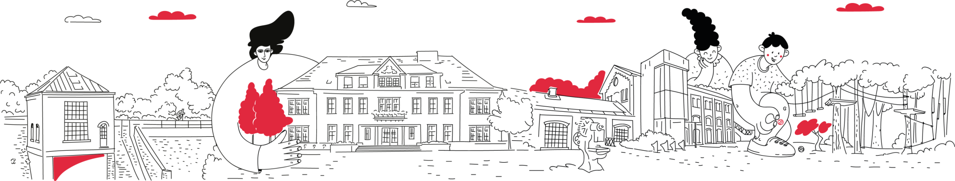 Illustration line-art de la commune de Steinfort